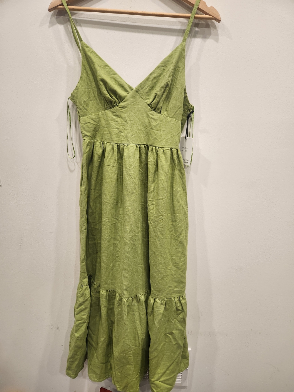 Japna Light Green Spaghetti-Strap Maxi Dress